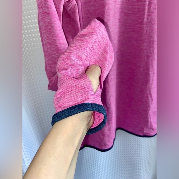 Women’s UNDER ARMOUR heather pink thumb hole half zip Top size XL - Picture 4 of 8